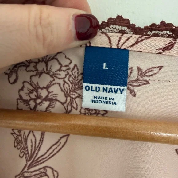 Women's Pink Floral Satin Lace Trim Midi Slip Dress Large Feminine Romantic - Picture 3 of 11